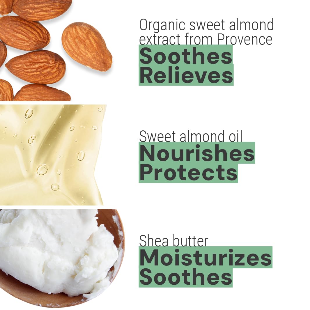 Panier des Sens - Small Hand Cream for Dry Cracked Hands – Almond Mini Hand Lotion for Dry Skin - With Shea Butter and Sweet Almond Oil - Hand Care 97% Natural Ingredients - Travel Size 1 floz