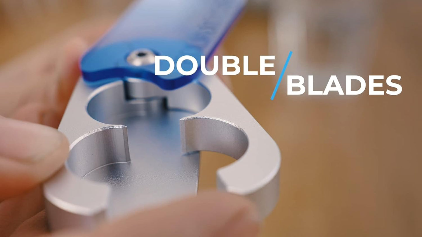 EQUADOSE Pill Splitter with Precision Aluminum Blades, Safely and Cleanly Cuts Small and Large Tablets, Vitamins, and Pills, Easy Tablet Divider for Accurate Medication Dosing