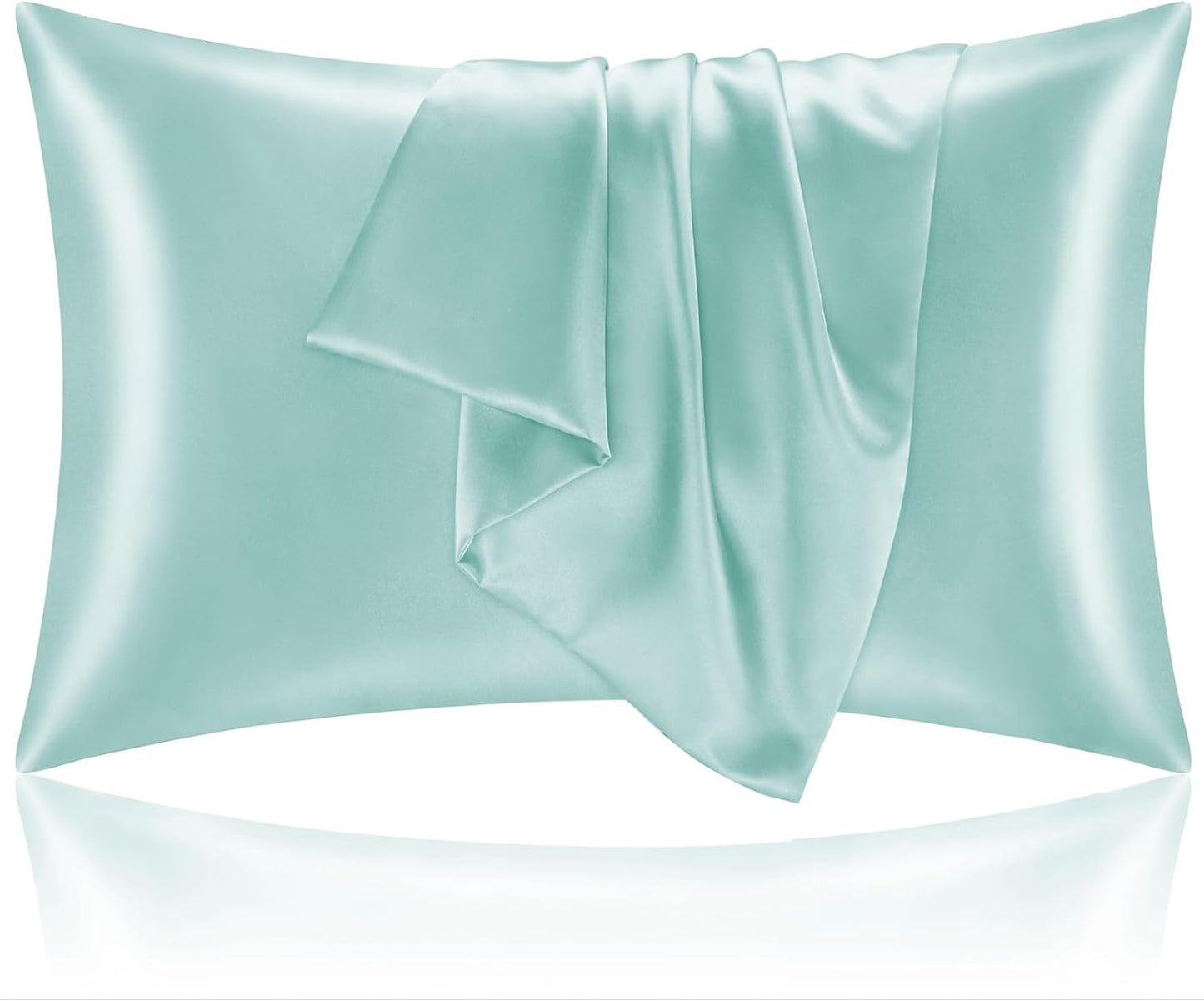 BEDELITE Satin Pillowcase for Hair and Skin, Super Soft and Cooling Similar to Silk Pillow Cases 2 Pack with Envelope Closure, Gift for Women Men(20"x36" King Size, Blue Grey)