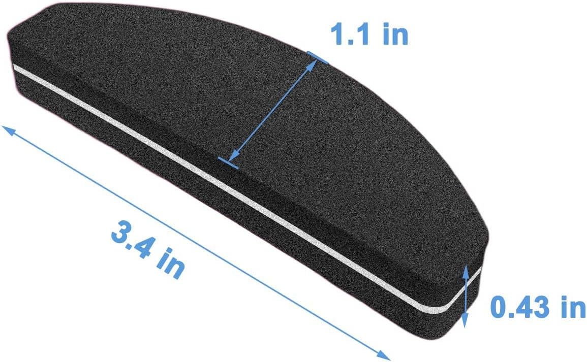 20 PCs Nail Buffers, Double Sided Nail Files Buffer Blocks 100/180 Grit Portable Washable Sanding Buffing File Arc Shape (Black)