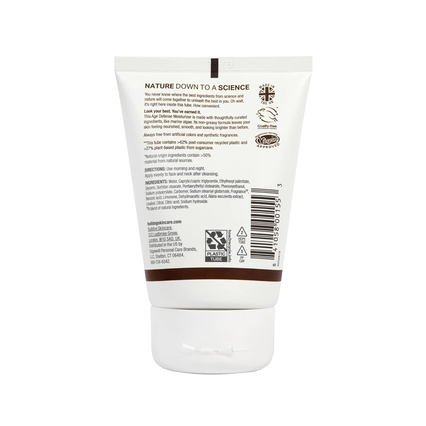 BULLDOG Mens Skincare and Grooming Face Moisturizer Age Defense, 3.3 Fluid Ounce