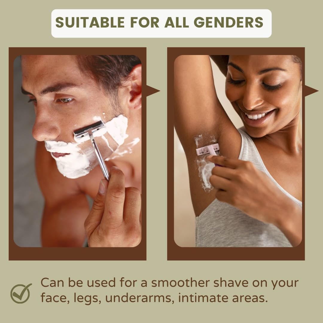 Women's Fragrance Free Shea Butter Shaving Soap – Ideal for Sensitive Skin, Long Lasting, and Perfect for Shaving Legs – Moisturizes and Rehydrates Skin (Pack of 3)