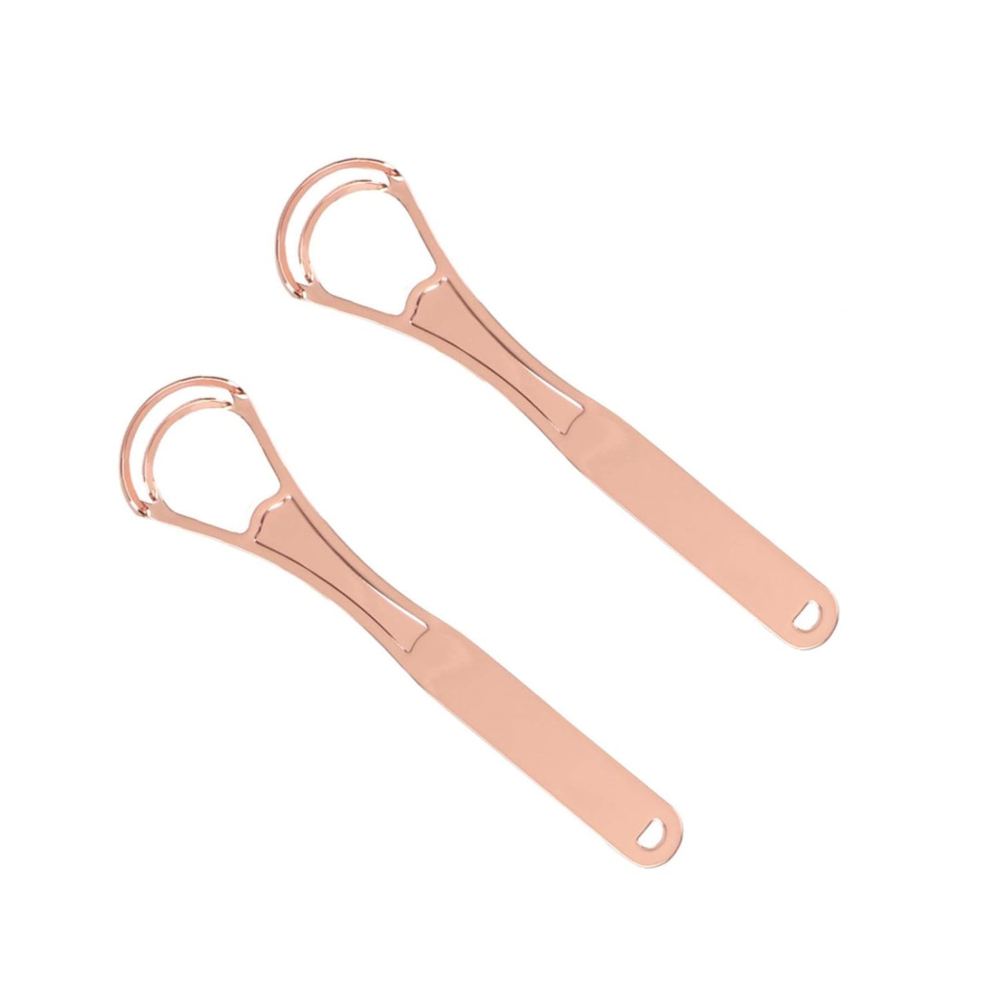 2PCS Tongue Scraper Cleaner Brush Wide-head Double Blades Scrapers For Oral Care, Rose Gold Color