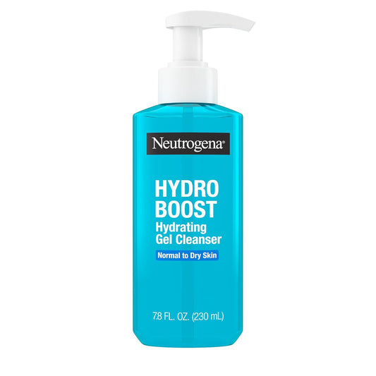 Neutrogena Hydro Boost Hydrating Face Wash & Makeup Remover, Gentle Facial Cleanser Gel with Hyaluronic Acid, Locks Moisture for Soft Supple Skin, Hypoallergenic, Oil-Free, Soap-Free, 7.8 fl oz