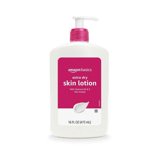 Amazon Brand - Solimo Extra-Dry Skin Lotion with Vitamins B5 & E, 16 fl oz