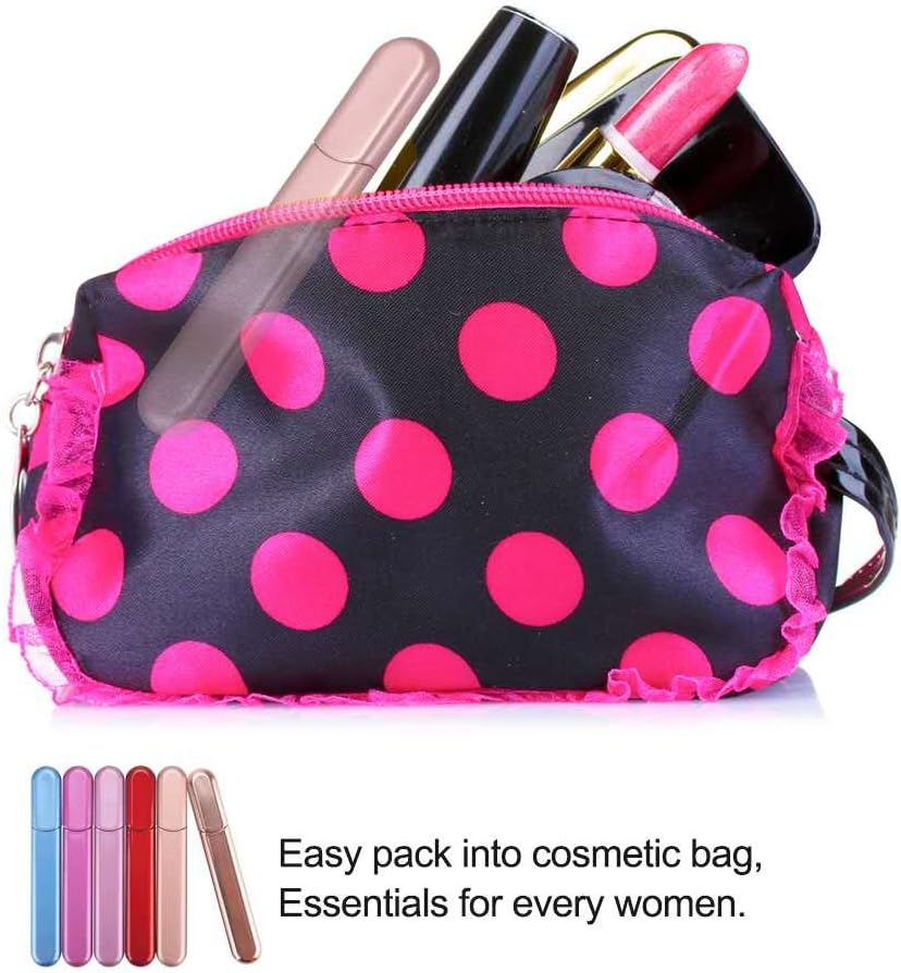 Premium Glass Nail File with Case, Crystal Diamond Salon Best Beauty Nail Buffer for Natural and Acrylic Nails Christmas Gift for Woman and Man,Pink