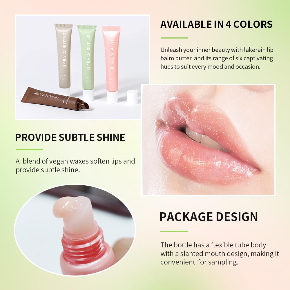 Summer Lip Glossy Butter Lip Balm, Lip Gloss Set, Soothing Lip Skincare, Instant Moisture, Lightweight, Nourish, Hydrate, Moisturizing Tint, Non-Sticky, Long-lasting (Vanilla, Large)