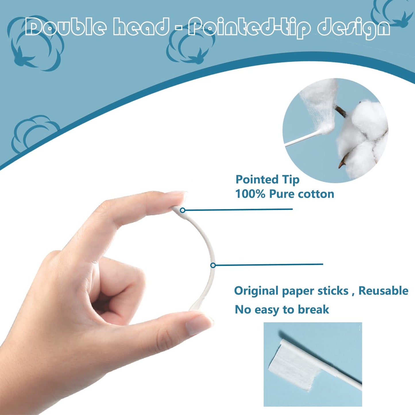 Precision Tip Cotton Swabs/Double Pointed Cotton Buds for Makeup 1600pcs