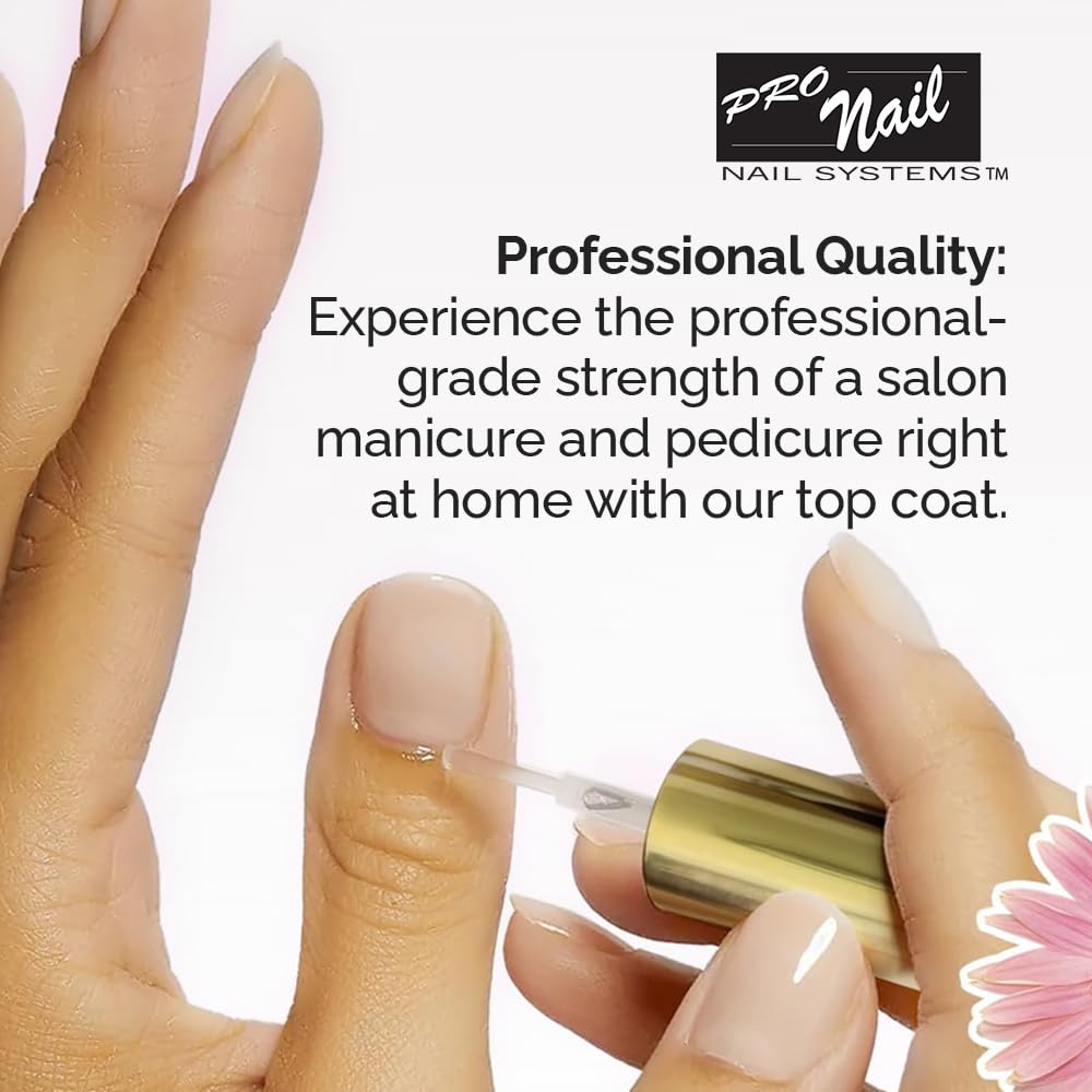 PRONAIL - Nail Polish Top Coat 16 Oz - Professional Strength, Long Lasting, Manicure and Pedicure, High Gloss Shine and Chip Resistant