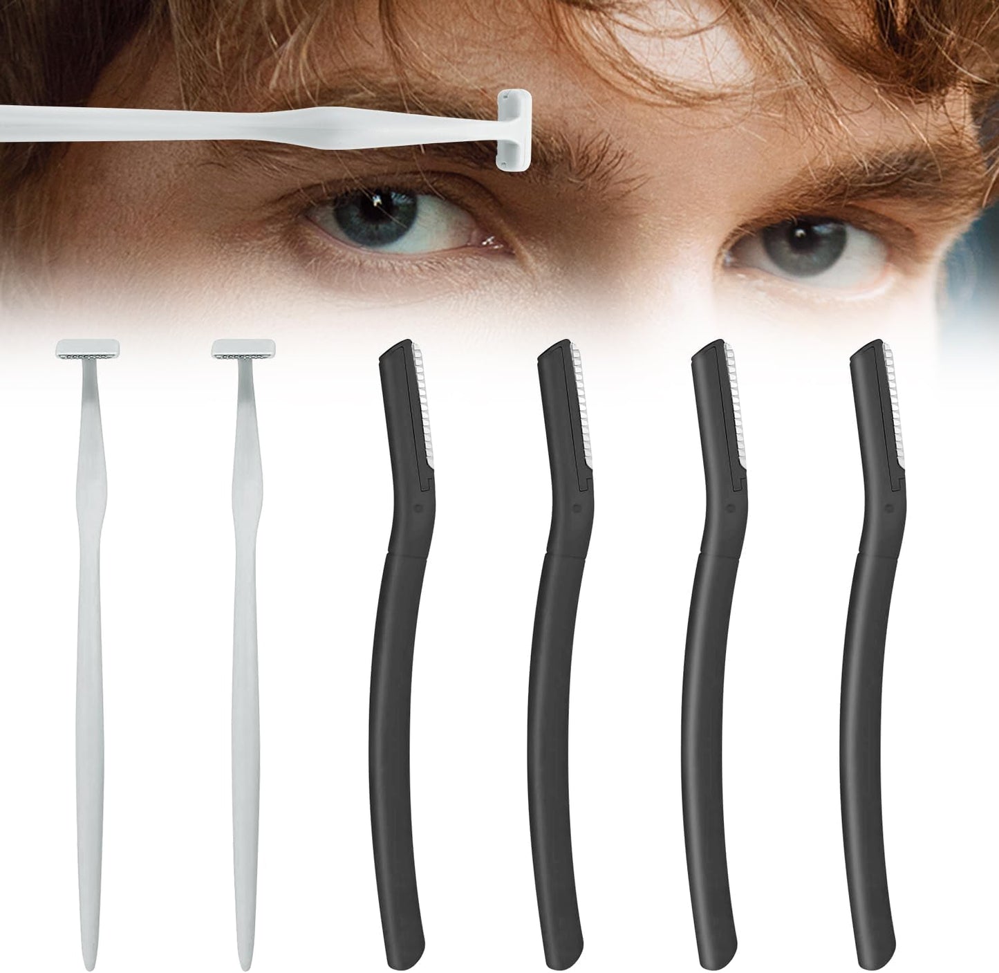 Eyebrow Razors for Men 6Pcs, Japanese Blades Precision Dermaplane Razors, Small Eyebrow Trimmer Set, Multipurpose Exfoliating Dermaplaning Tools for Peach Fuzz, Small Face Razors for Men and Women