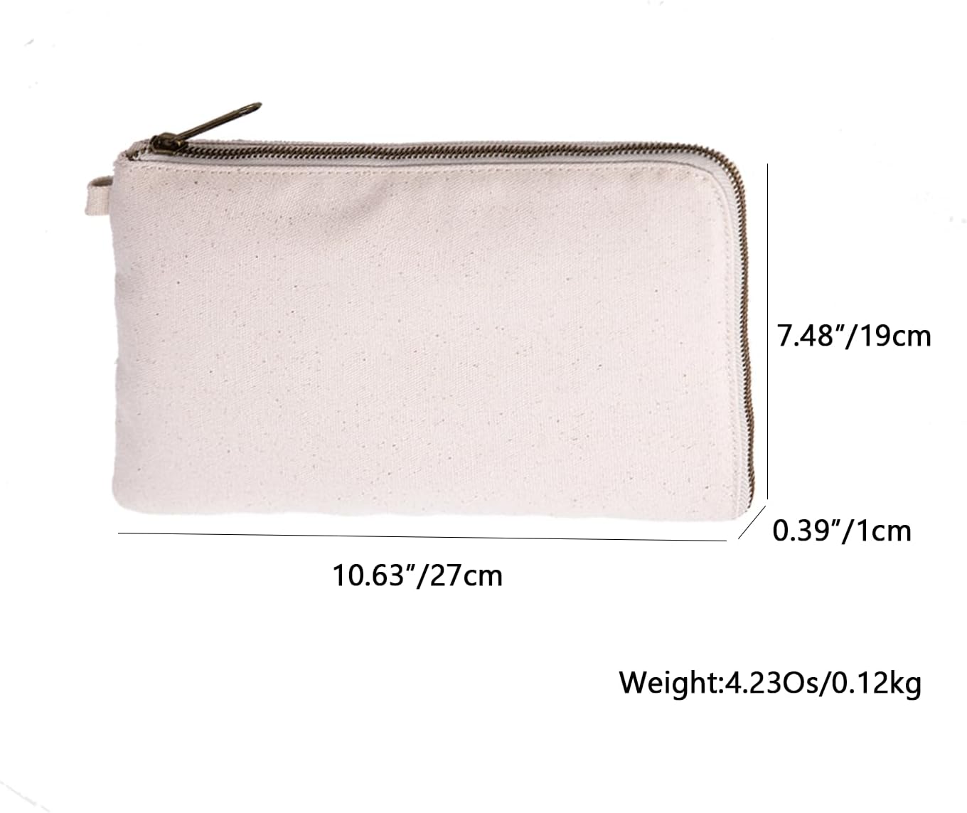 Zipper Pouch Storage Bag Simple and Stylish Women's Cosmetic and Travel Bag Cotton Canvas