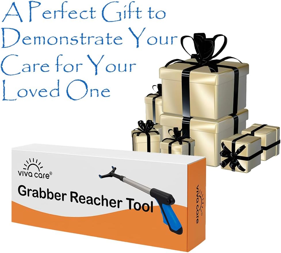VIVA CARE Grabber Reacher Pickup Tool – Foldable, Lightweight, an Arm Extension for Seniors and Injured [Blue]