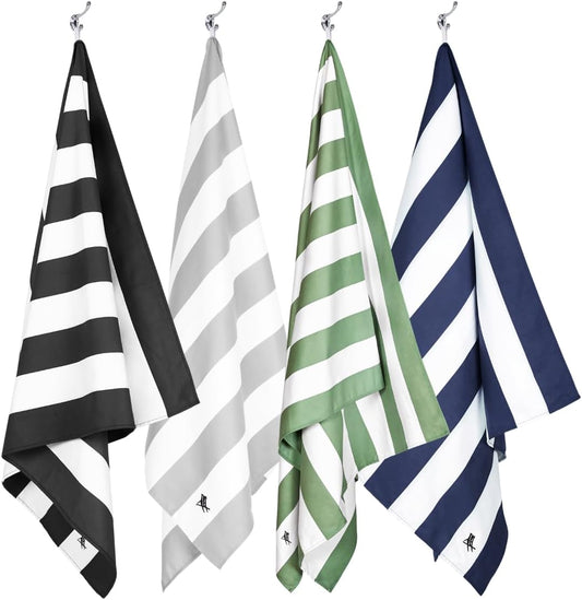 Dock & Bay Beach Towel - Quick Dry, Sand Free - Compact, Lightweight - 100% Recycled - Includes Bag - Cabana - Set E (4), Large (160x90cm, 63x35)