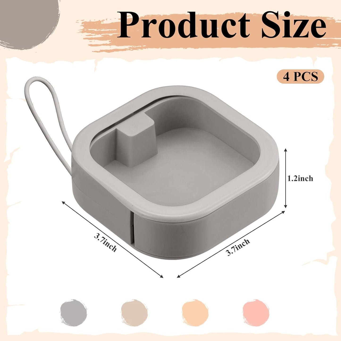 Kathfly 4 Pcs Multicolor Hair Tie Organizer Portable Hair Accessory Storage Containers Stackable Tie Bobby Pin Holder Home Cotton Swab Dispenser Accessories Jewelry Organizer Box