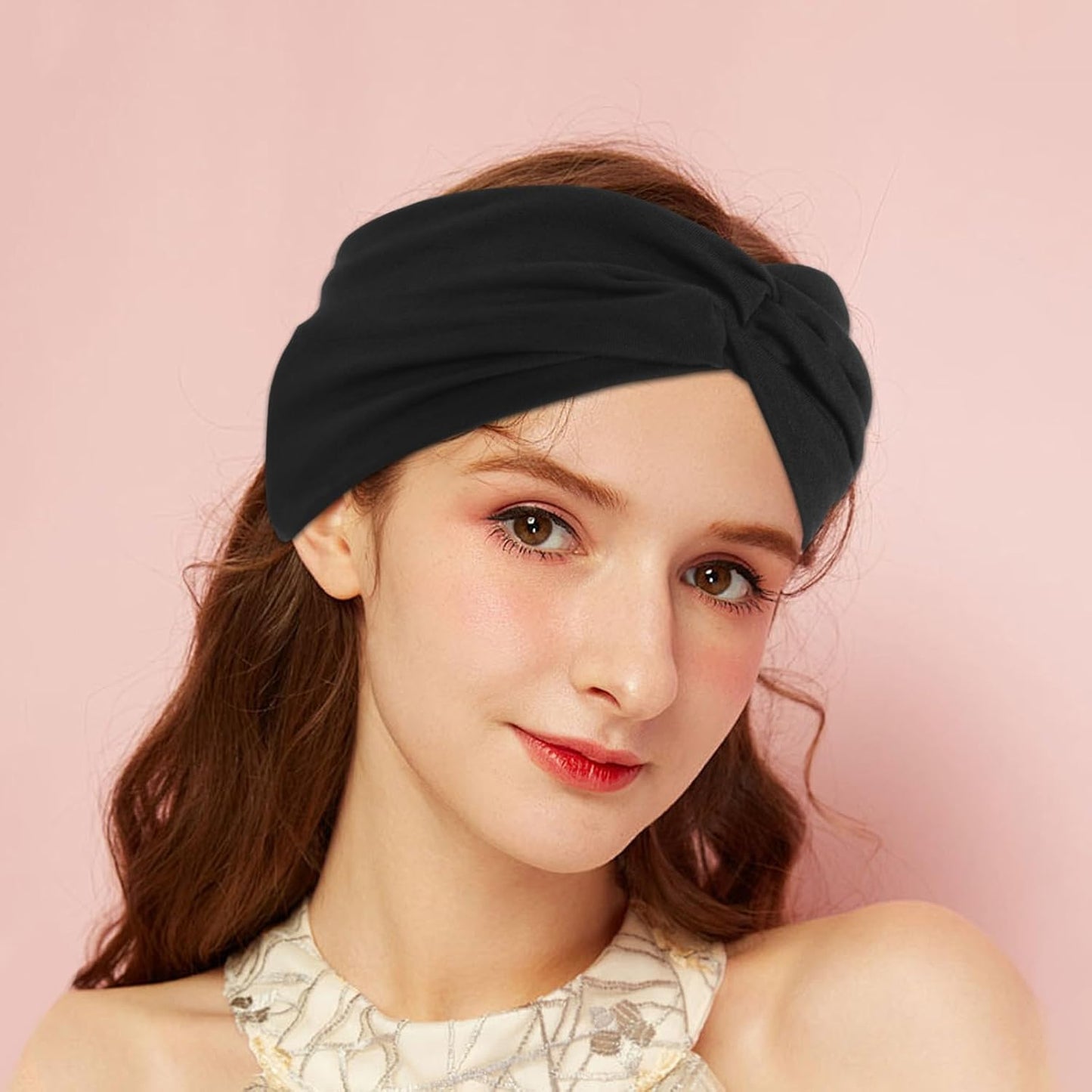 12-Pack Wide Stretch Headbands for Women - Non-Slip Extra Wide Turban Hair Bands for Workout, African Style, Sports & Daily Use (Breathable, All-Day Comfort) Color1 (Color2)