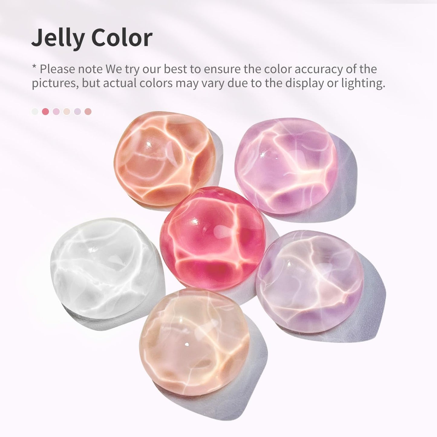 JODSONE 10ml Jelly Gel Nail Polish Set 6 Pale Colours White Pale Red Soft Pink Natural Nude Pale Purple Fresh Pink Purple All Seasons Neutral Soak off LED Lamp Gel Manicure Set for Nail Art