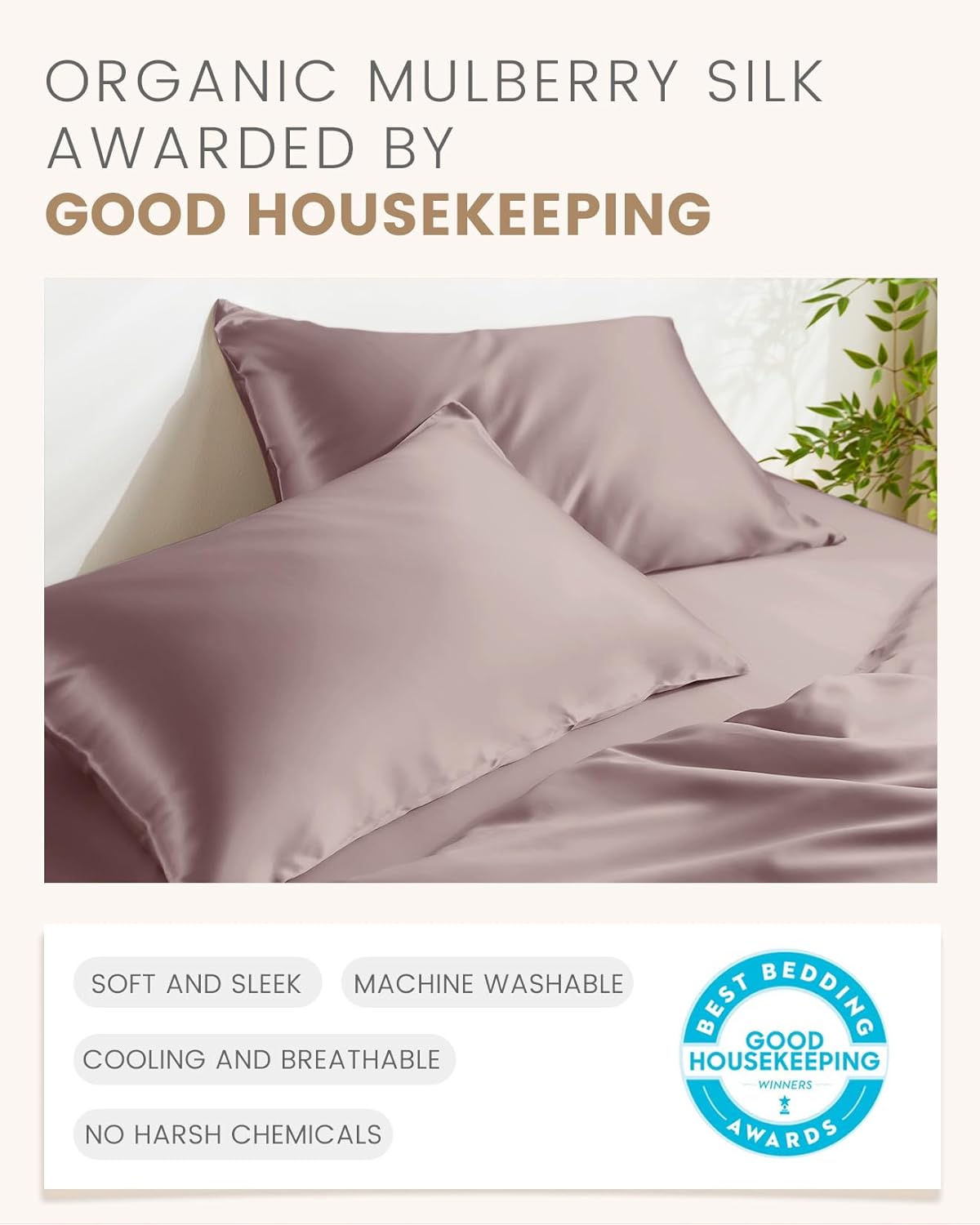 THXSILK Set of 2 Mulberry Silk Pillowcases for Hair and Skin with Hidden Zipper, Both Side Real Mulberry Silk, Hypoallergenic Pillowcase Pillow Covers(20inch x 36inch, King Size, Purple)