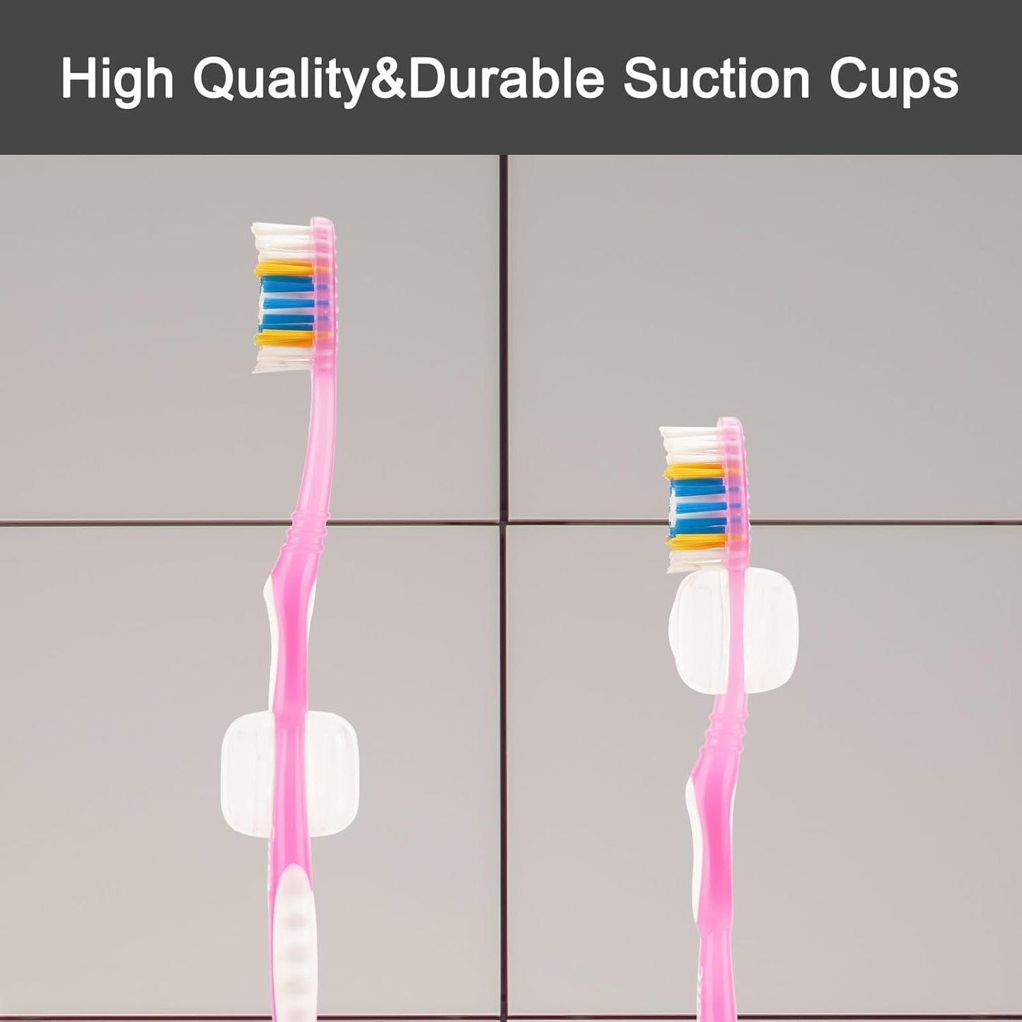 6 PCS Suction Cup Toothbrush Holder for Mirror, Electric Toothbrush Head Hanger Wall Mounted for Bathroom, Waterproof Multifunctional Hook for Towel, Key and Razor Clear