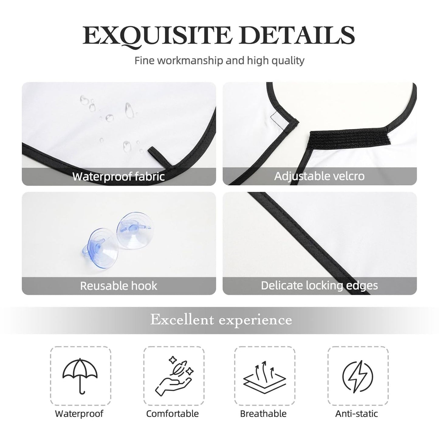 Suit Tie Beard Bib Apron, Beard Hair Catcher For Men Shaving, Waterproof With Suction Cups