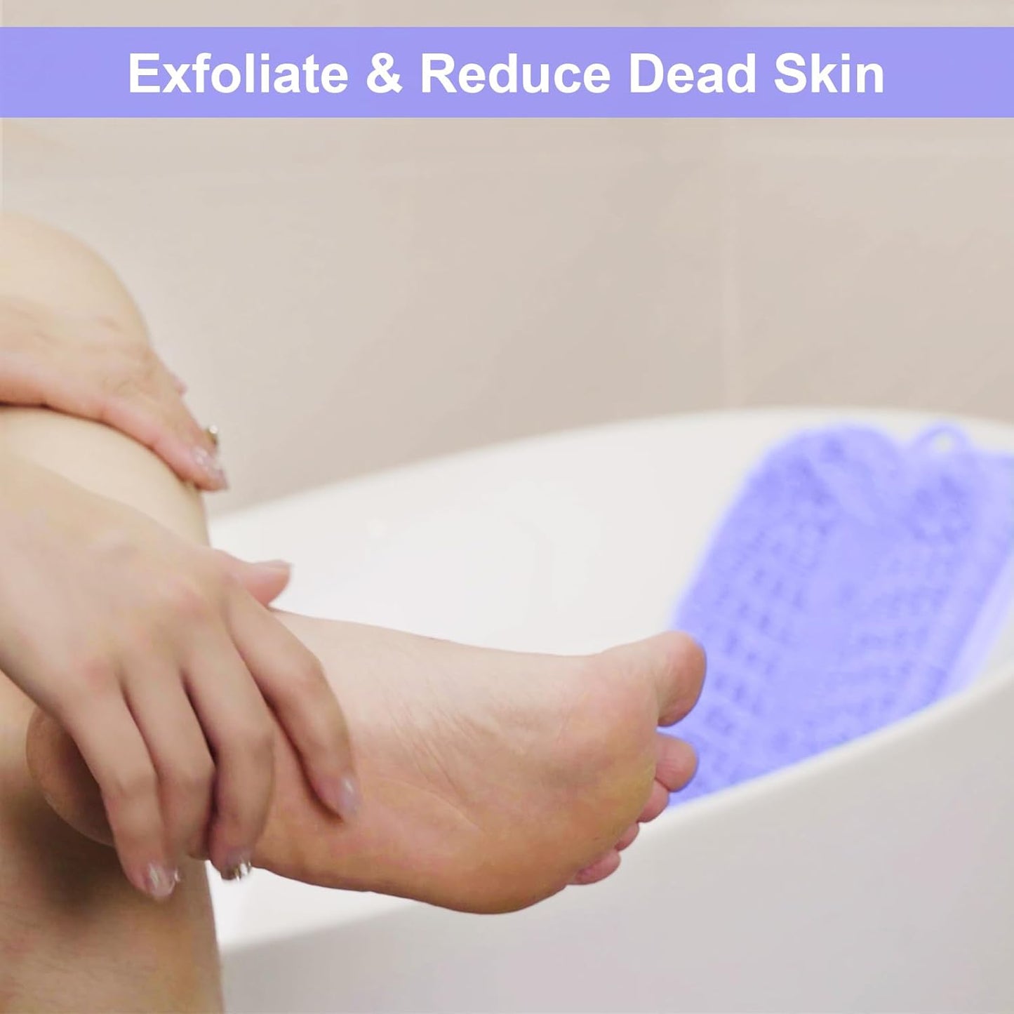 BESKAR Shower Foot Scrubber Mat with Non-Slip Suction Cups, Foot Spa Brush for Cleaning & Exfoliating Your Feet No Bend, Foot Points Reflexology Mat for Relax Your Feet