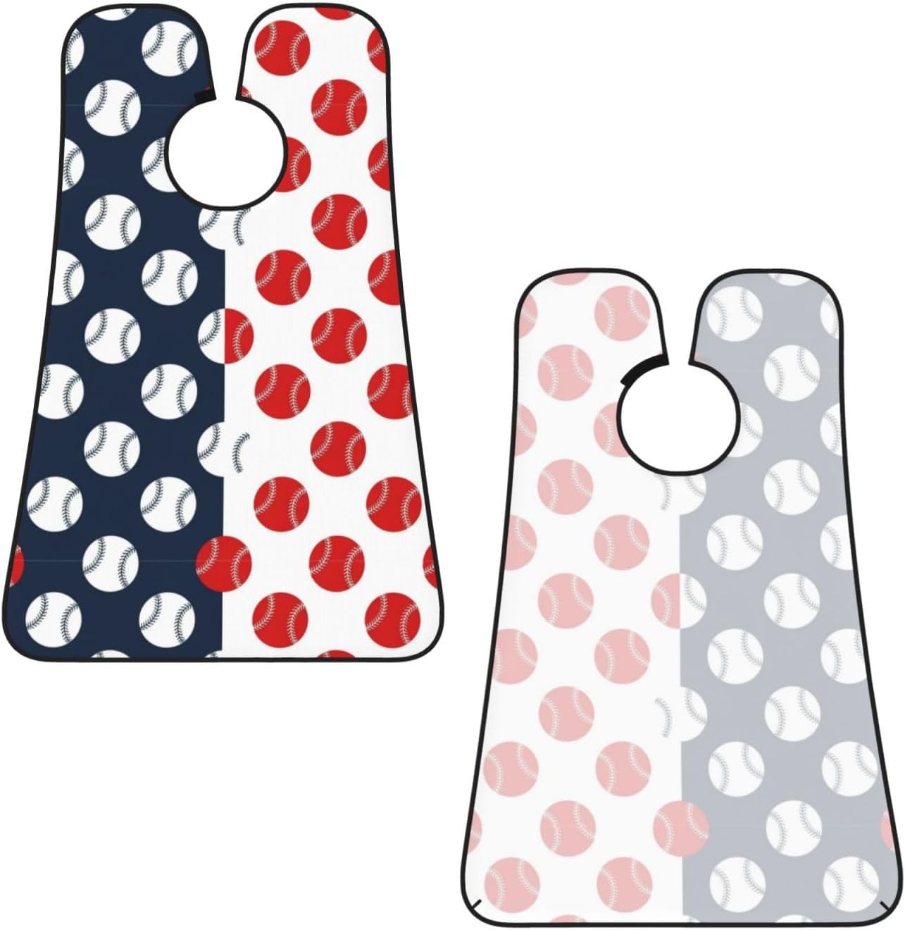 Adjustable Beard Bib, Non-Stick Hair Catcher Cape for Men's Shaving, Waterproof with 2 Suction Cups, Baseball American Flag Shave Bib