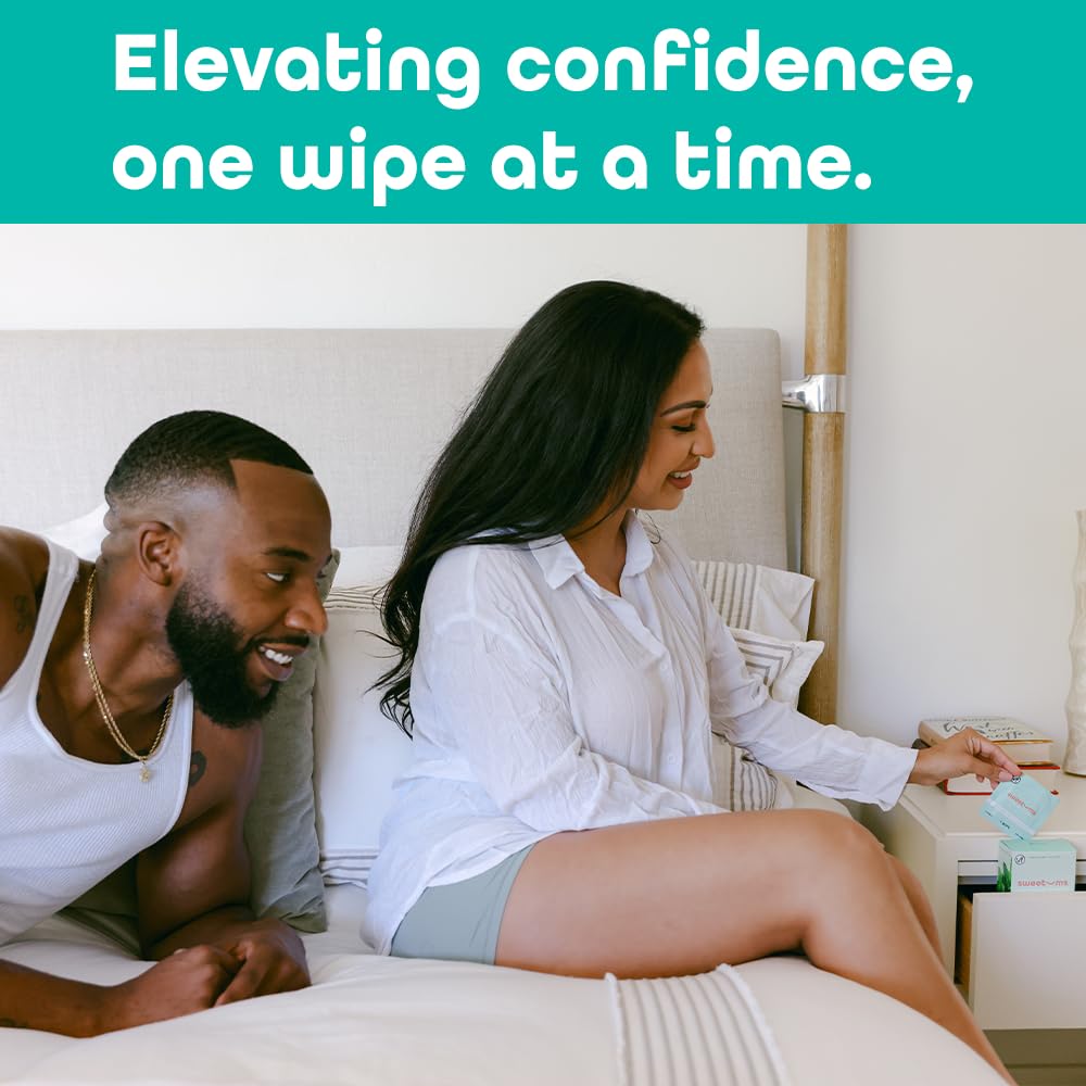 Flavored Feminine Wipes For Women, Individually Wrapped - pH Balanced Wipes - Pack of 10 (Sweet Mint)