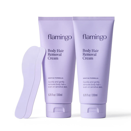 Flamingo Women's Body Hair Removal Cream - (2 Pack) 6.76 fl oz - Removes Hair from Legs, Arms, Underarms, Stomach, and Bikini Line