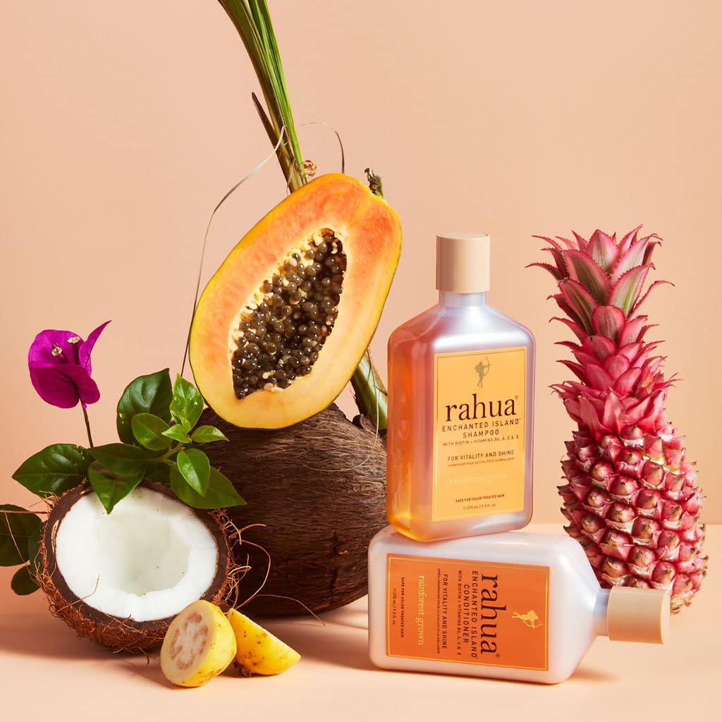 Rahua Enchanted Island Hair Conditioner with Biotin, Vegan, Deep Conditioning for Medium to Thick Hair, Strengthening Formula Oil, Quinoa, Pomegranate, Coconut & Guava Scent, 9.3 Fl Oz