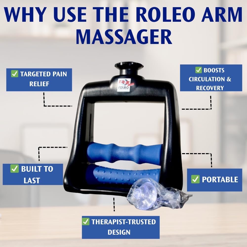 Roleo Arm and Hand Massager; Deep Tissue Forearm, Hand, and Wrist Pain Relief; Arm Roller; Portable. Strong Therapeutic Massage. Invented by a LIC. Massage Therapist. See Our Video. New Sleek Look