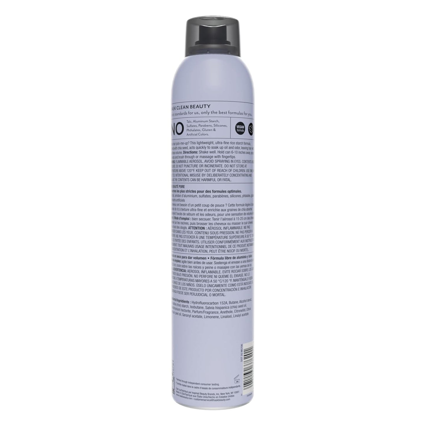 HASK Chia Seed Volumizing Dry Shampoo – Absorbs Oil, Adds Volume & Bounce, Builds Body, No Sulfates or Parabens, Cruelty-Free – 8.1oz