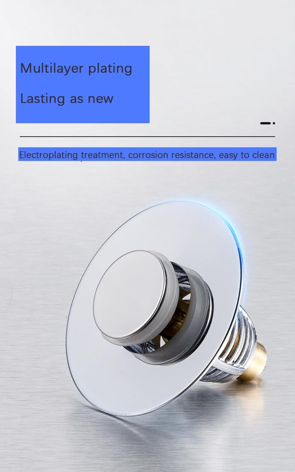 Universal Stainless Steel Bathroom Sink Stopper, Drain Hair Catcher, Bathroom Sinks Pop Up Drain Filter