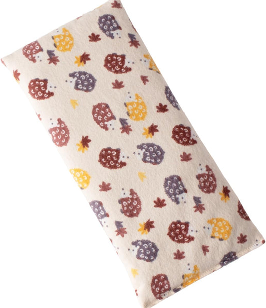 Microwave Heating Pad Filled With Flax Seed and Choice of Dried Herbs, Herbal Cold Pack, Good Size for Back Pain and Cramps, Hot and Cold Therapy, 6" x 12" (Yellow Hedgehog, Chamomile)