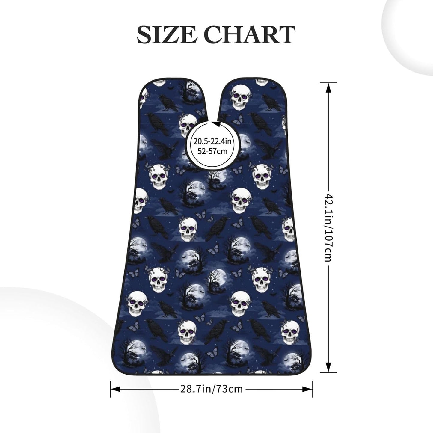 Ultimate Shaving Bib, Beard Trimming Apron with Hair Catcher, Halloween Full Moon Raven Goth Skulls