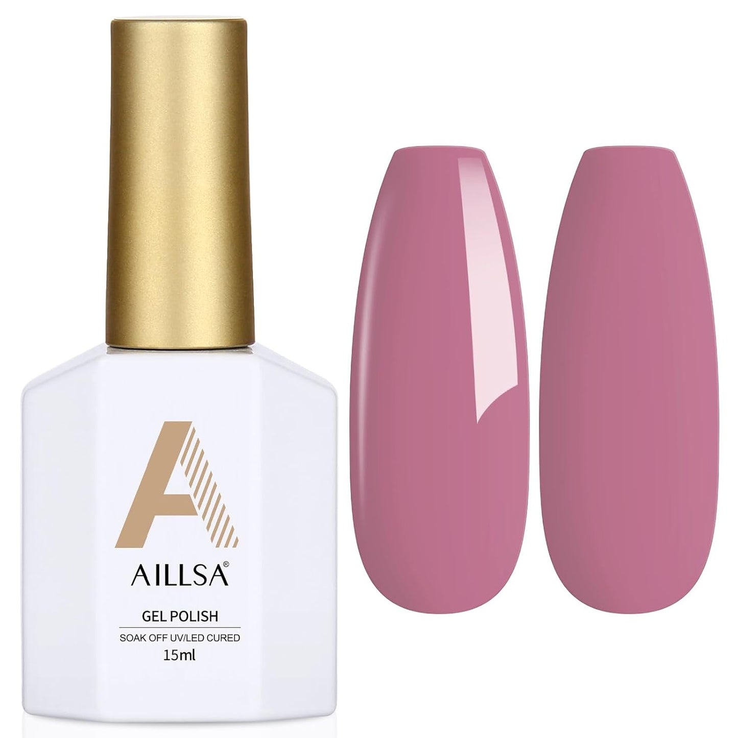 AILLSA Mauve Gel Nail Polish Dusty Pink Gel Polish Nude Rose Nail Polish Light Purple Natural Nails Prune Color Fall Winter Soak Off U V Nail Art Holiday Gift For Women 0.51 Fl Oz