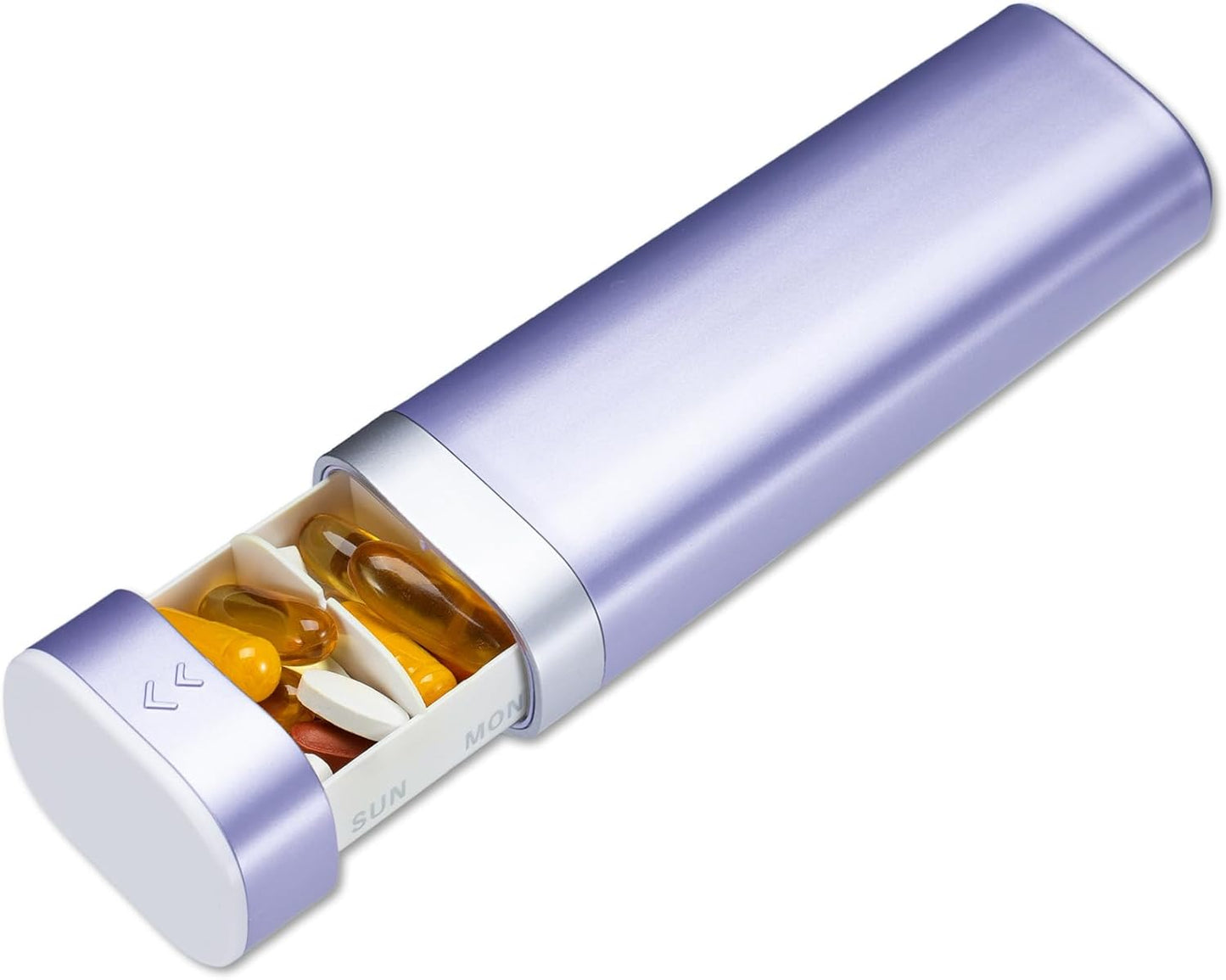 Weekly Pill Organizer 7 Day, Daily Pill Box, Travel Pill Case, Cute Pill Holder to Hold Vitamins, Medicines, Supplements, Pills Organizer (Purple)