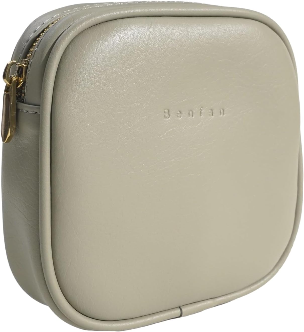 Leather Cosmetic Bag for Women Small Zipper Makeup Bag for Purse Waterproof Travel Makeup Organizer Charger Storage Pouch Color Green