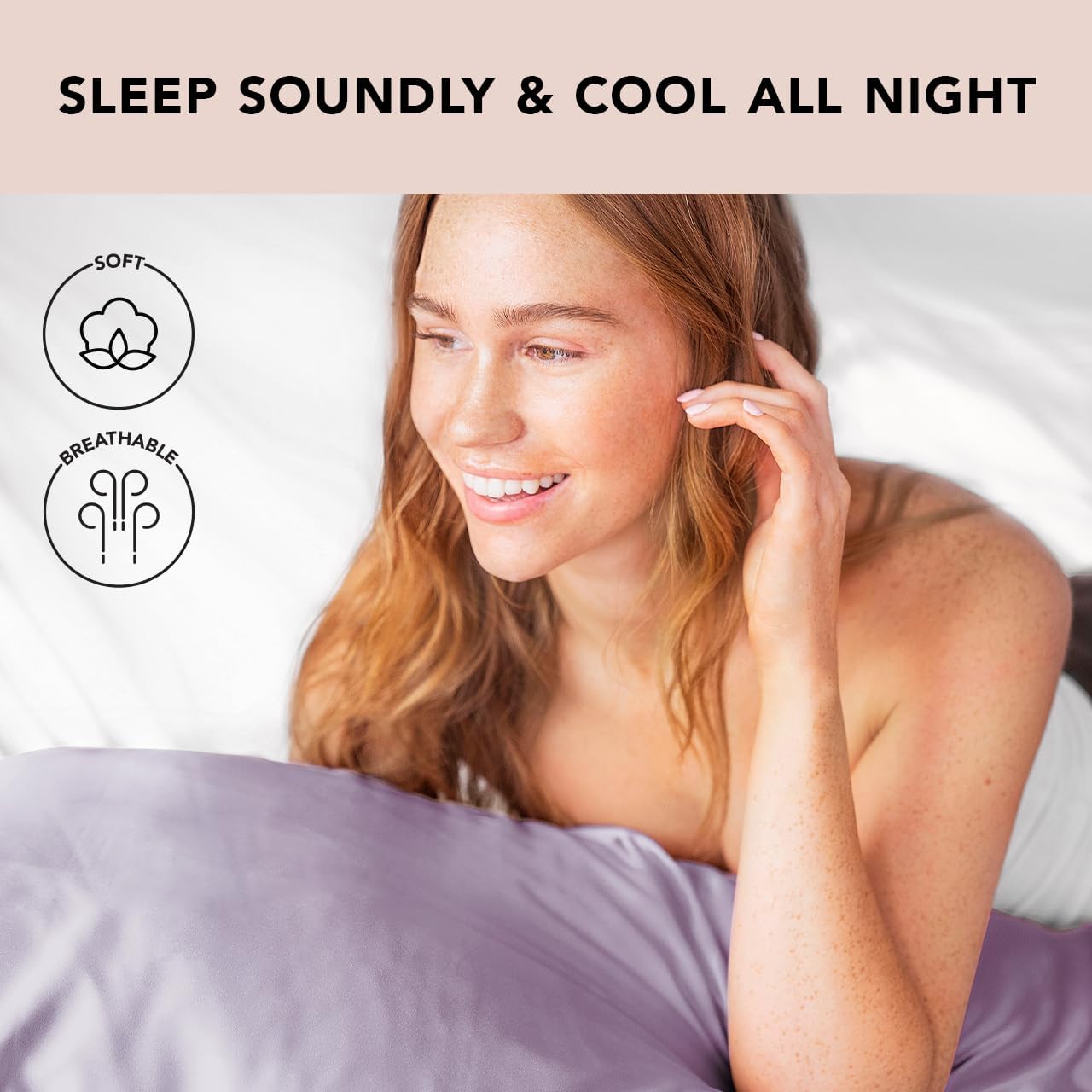 Kitsch Satin Pillowcase with Zipper for Hair & Skin, Softer Than Silk Pillow Cases Queen, Wrinkle-Free, Smooth and Cooling Satin Pillow Covers, Standard Size 19"x26" - Lavender