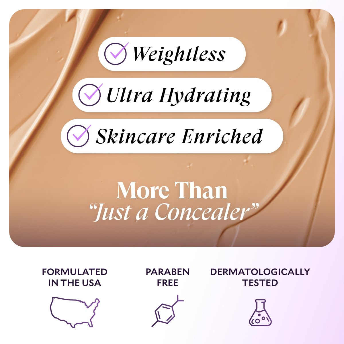 Fièra Luxury Concealer & Foundation with Anti-Aging Ingredients - Full Coverage for Dark Circles, Wrinkles, Fine Lines, and Spots, All-Day Wear For Mature Skin - Caramel, 0.5 FL. OZ. / 15 ML