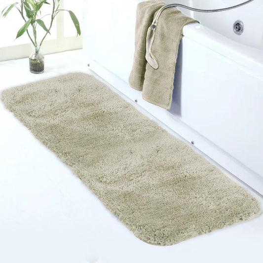 Walensee Large Bathroom Rug (24 x 48, Light Tan) Extra Soft and Absorbent Shaggy Bath Rug Machine Washable Microfiber Bath Mat Non Slip Bath Mat, Luxury Bathroom Floor Mats