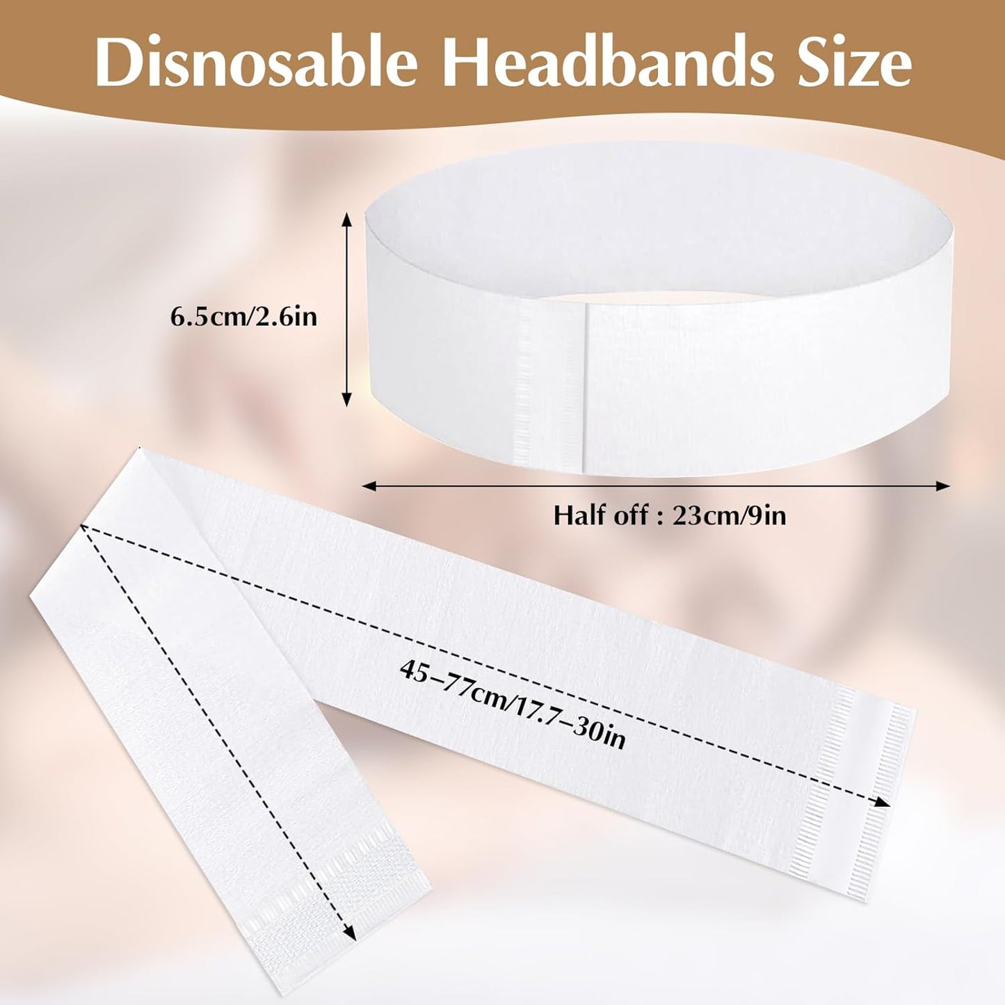 100 PCS Disposable Hairband for Women, Non-woven Fabric Spa Headband for Makeup, Travel, Securing Hair during Facial