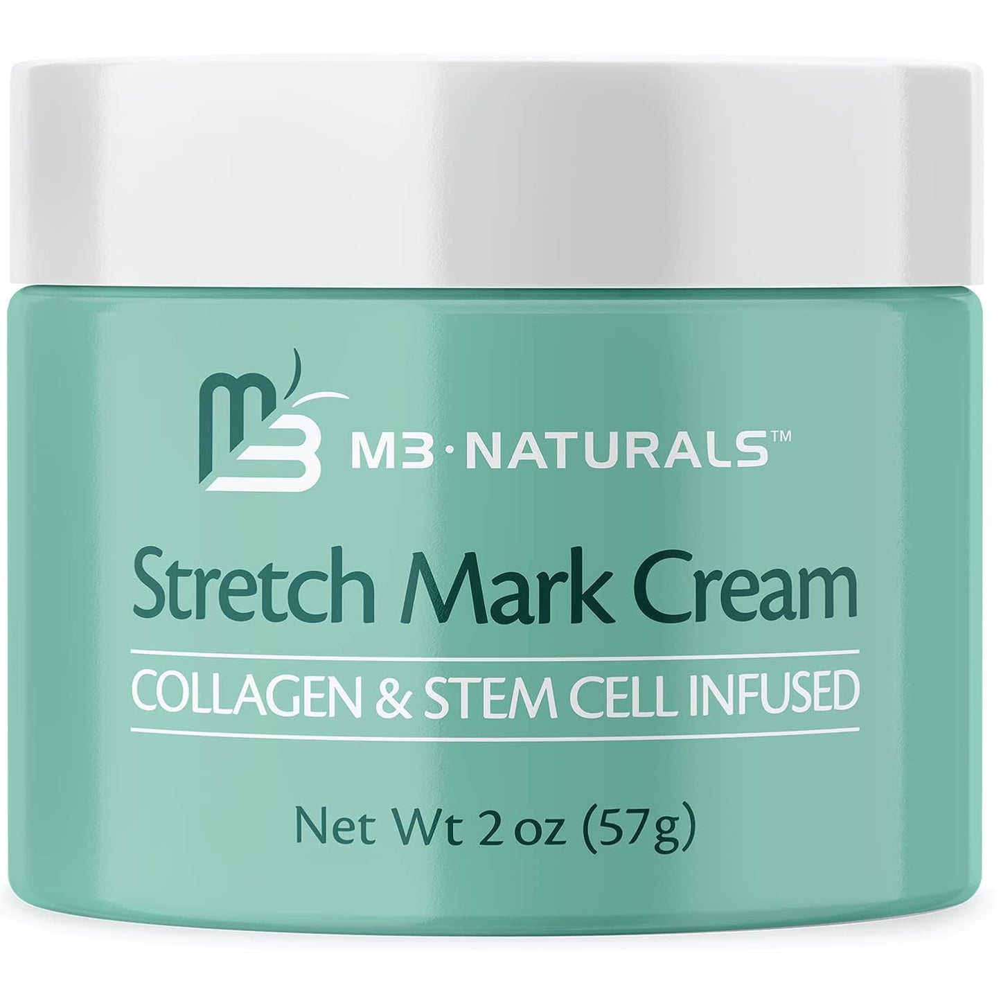 Stretch Mark Cream Infused with Collagen & Stem Cell Maternity Skincare Oil Removes Stretch Mark Prevention & Scar Remover Lotion Green Tea Extract & Raspberry Ketones, 2oz by M3 Naturals