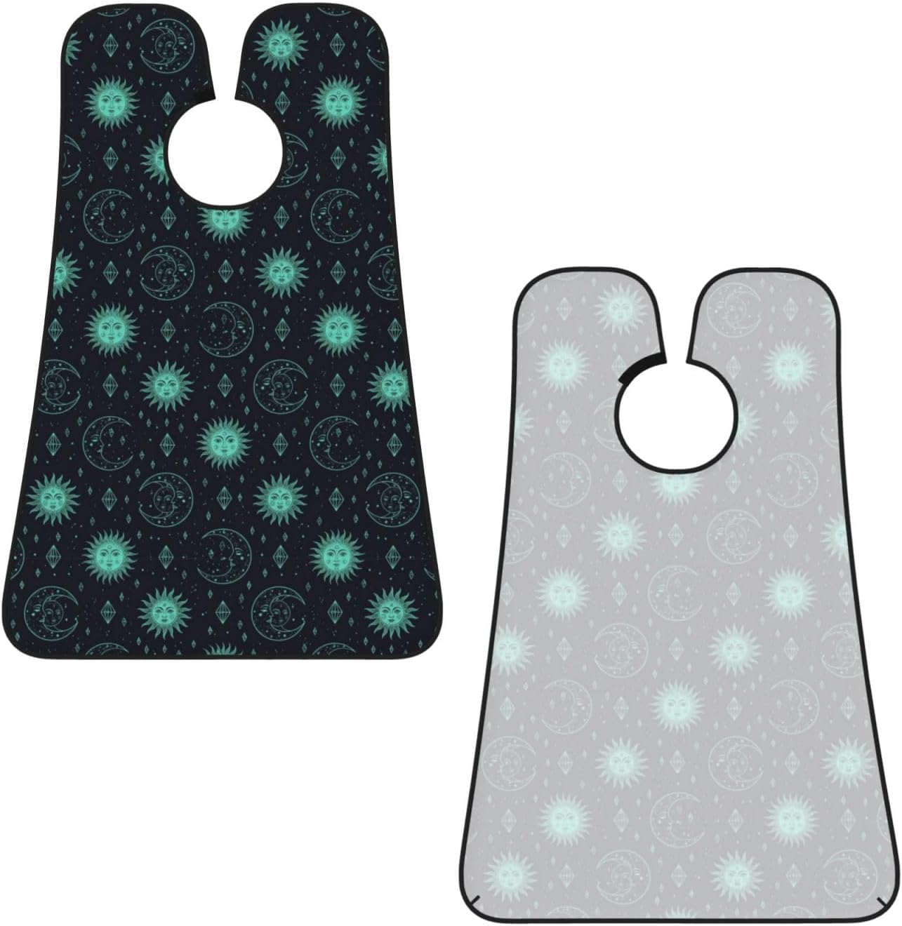 Professional Beard Bib, Non-Stick Hair Catcher Apron Waterproof, Shaving Grooming Essential for Men Dad, Trippy Sun Moon Star Shave Bib