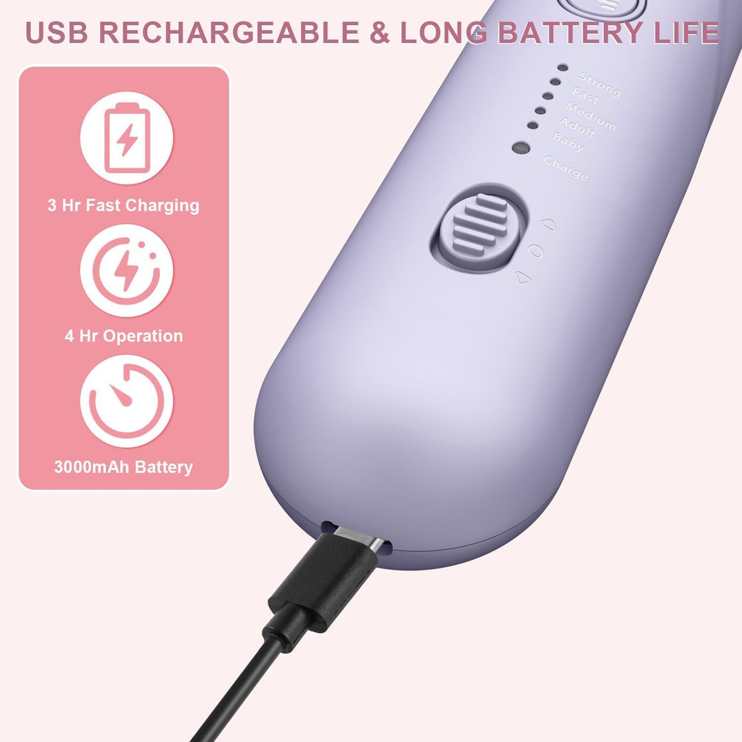 4 Pack Professional 9-in-1 Nail Drill Kit, Electric Nail File, Cordless 5 Speeds for Effortless Nails Care,Purple