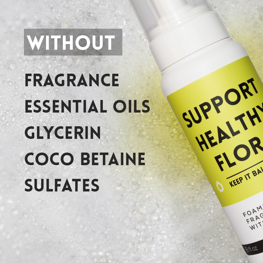 pH Balance Feminine Wash for Women & Men – Fragrance-Free Unscented Foam Cleanser for Intimate wash, Prebiotic pH Cleanser, Sensitive Daily Hygiene Wash