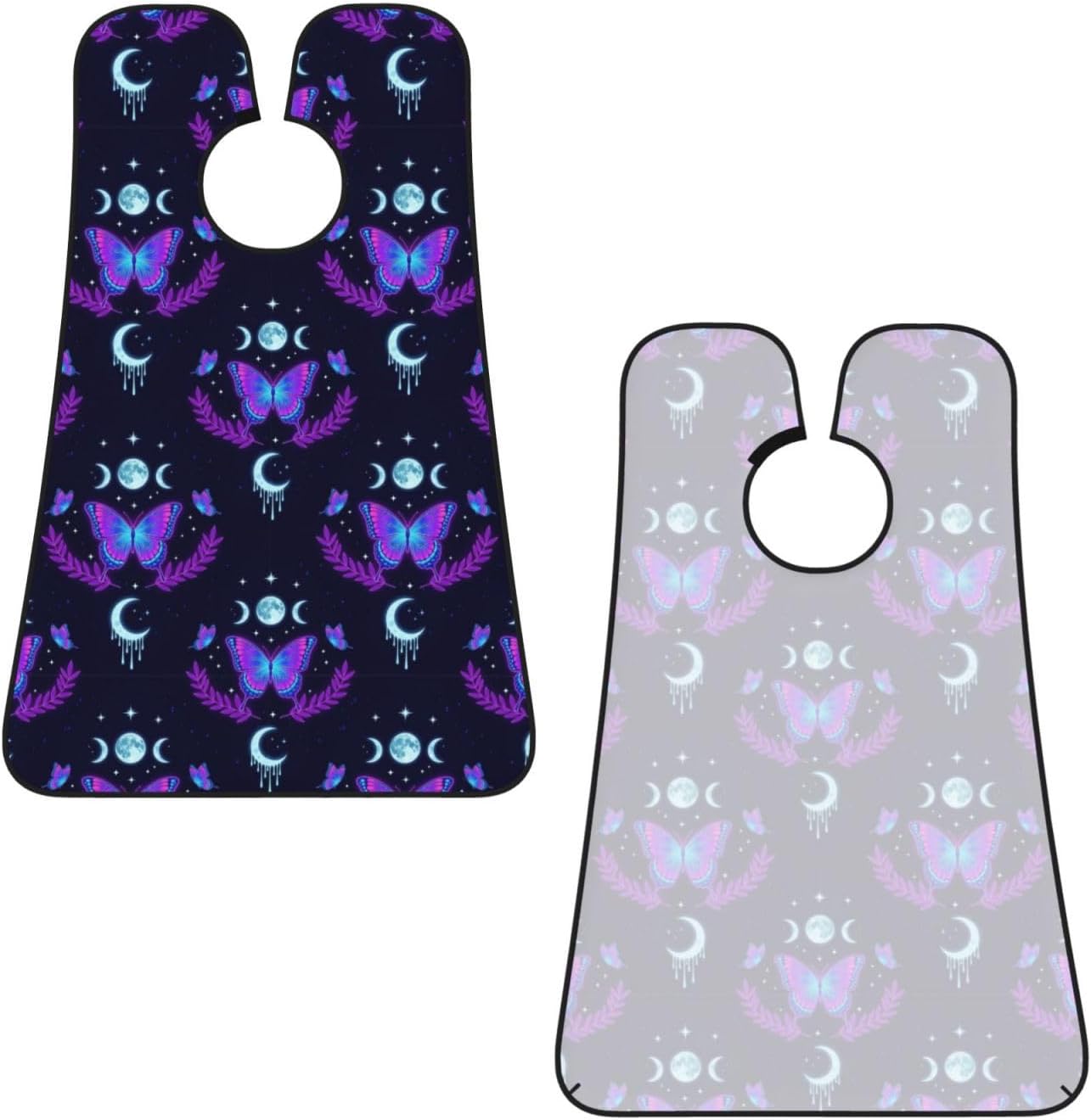 Adjustable Beard Catcher Apron, Magic Moon Moth Mystical Goth Astrology Art Shave Bib, Non-Stick Waterproof Grooming Bib, Shaving Essential for Men Dad Christmas