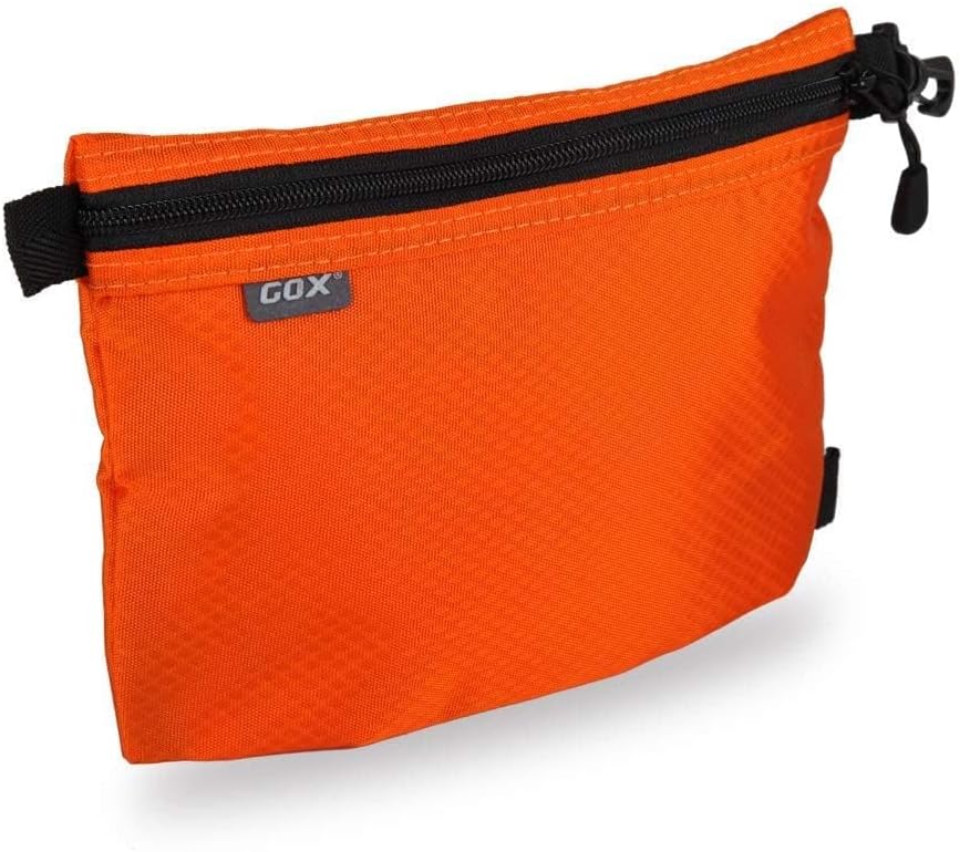 GOX Small Toiletry Bag for Men Bulk Cosmetic Bag Dopp Kit Carry On Zipper Pouch Organization Nylon Small Packing Sack Waterproof(Orange)