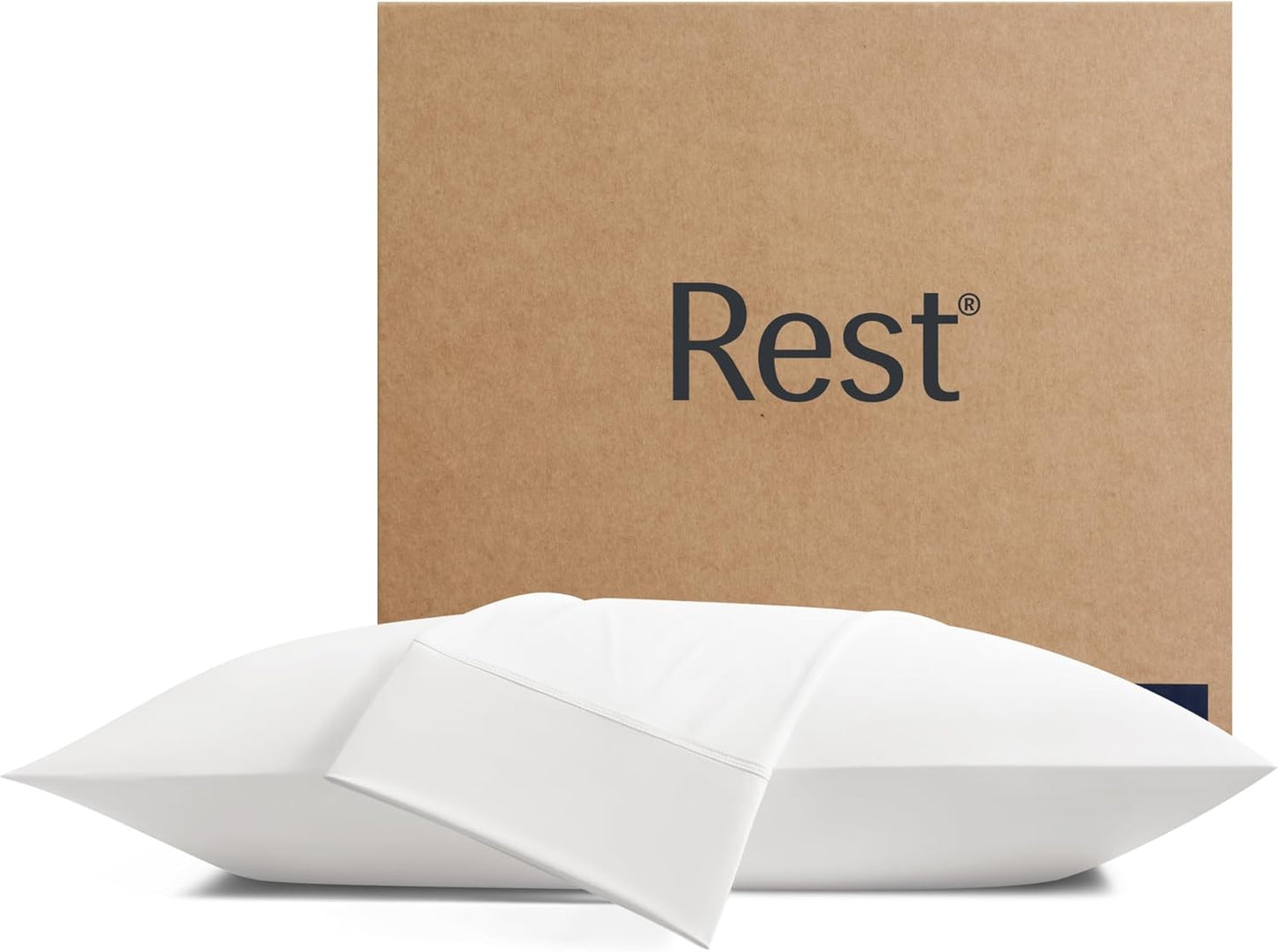 REST® Evercool®+ Cooling Pillowcases King - 2 Pillowcases for Sensitive Skin, Silver Infused Fabric for Hygienic Sleep, Silky Smooth for Curly Hair, High Elastic for Snug Fit (19x35 inches)