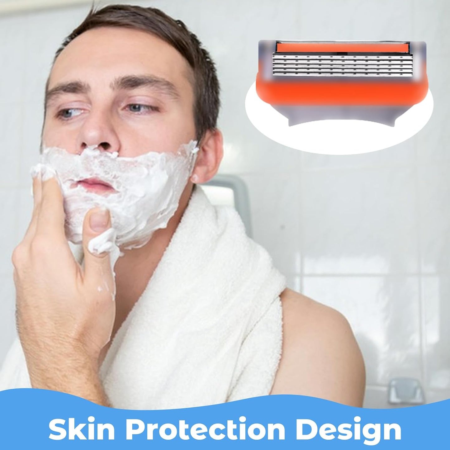 Premium 5-Layer Stainless Steel Razor Blade Refills, 24 Pack – Compatible with Fusion 5 Style Razors, High-Performance Cartridges for Smooth Shaving, Durable & Sharp Replacement Blades for Men