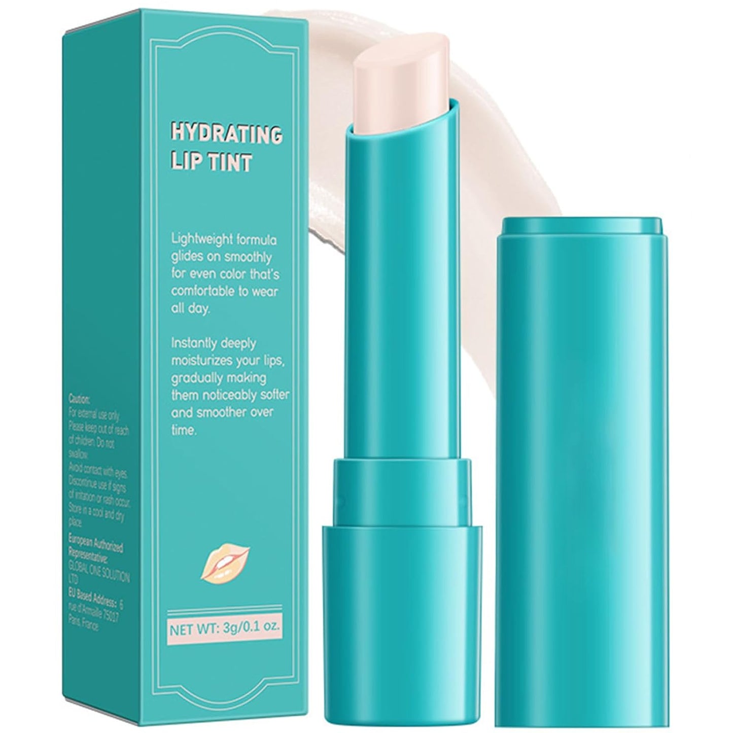 Lip Tint Hydrating, Moisturizing Lip Oil Balm, Long Lasting Waterproof Lip Gloss Non-Stick Cup Lipstick Set, Natural Ingredients Strong Moisturizing Lipstick (Clear Shimmer)