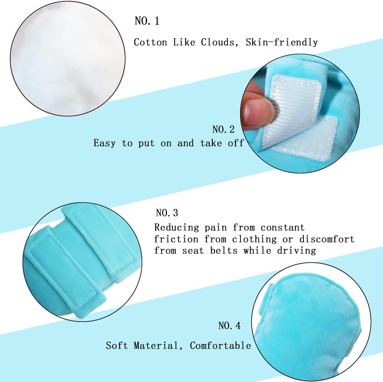 Pacemaker Pillow Post Surgery Bra Strap Pad Protector for Chest Port Pacemaker Heart Surgery Recovery Support Cushion(Blue) 2 Pack